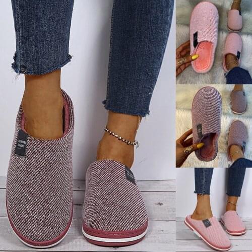 Women Slippers Winter Warm House Home Soft Non-Slip Plush Cotton Shoes Men Lovers Bedroom Ladies Girls Boys Cute Fur Slides