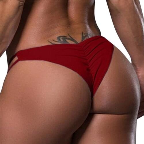 Ladies Sexy Bikini Underwear Bottom Side Tie Thong Bathing Swimsuit Bottom Female Swimsuit Briefs Sexy Fashion