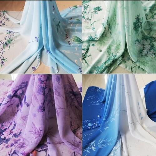 1 meter X 1.48 meter Dancing Dress Robe Fabric Gauze Soft Chiffon Material Painting