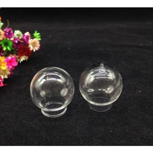 10pieces clear empty glass globe, glass bubble DIY vial pendant round glass ball Bottle, charm wide mouth open or hole on bottom
