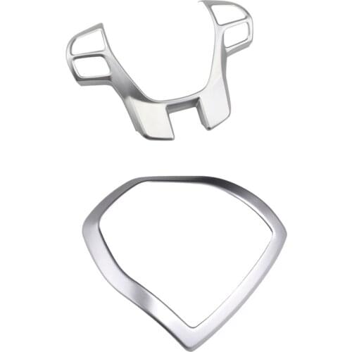 For Ford Ranger Everest Endeavour 2015-2021 Car Steering Wheel Cover Trim Frame Decoration Sticker Accessories, 2PCS