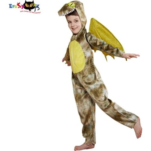 2019 Dinosaur Costume Kids Flying Dinosaurs Cosplay Toddler Halloween Costume Children Animal Jumpsuit Wings Boys Party Outfit