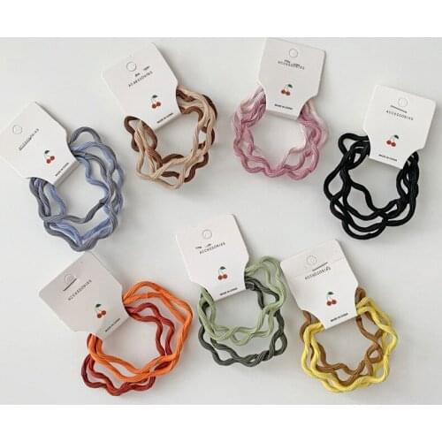 4 Pcs/Set Candy Color Hair Rope Hair Accessories High Elasticity Hairbands Decorations Girls Headbands Rubber Band For Hair Ties
