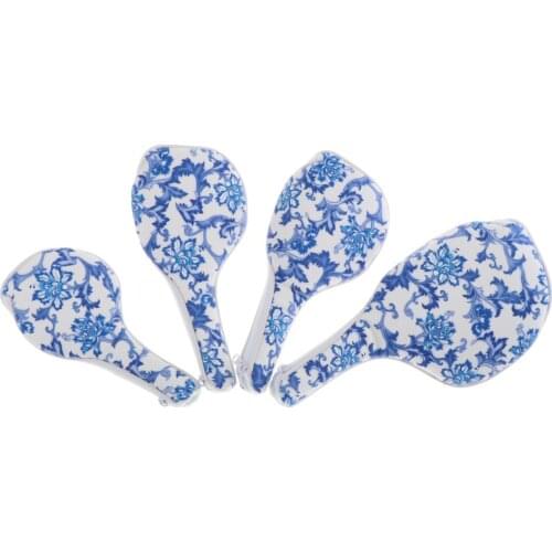 4Pcs PU Waterproof Golf Wood Head Cover Universal Driver Club Headcover Vintage Porcelain Pattern for No. 1 3 5 UT Wood Drivers