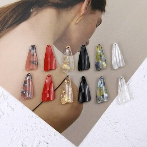 50pcs/lot color handmade acetic acid irregular shape flatback charms diy jewelry earrings/necklace/bracelet accessory