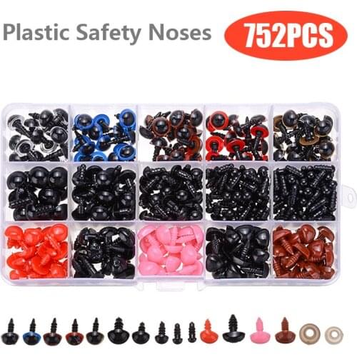 752Pcs Mini Plastic Safety Nose Eyes For Teddy Dog DIY Soft Toys Animal Dolls Making Accessories