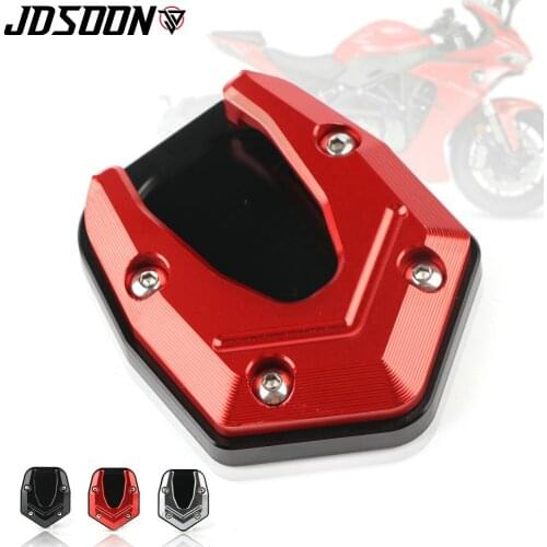 For QJMOTO QJSRK600 SRK600 SRK 600 Motorcycle Accessories CNC Kickstand Foot Side Stand Extension Pad Support Plate Enlarge