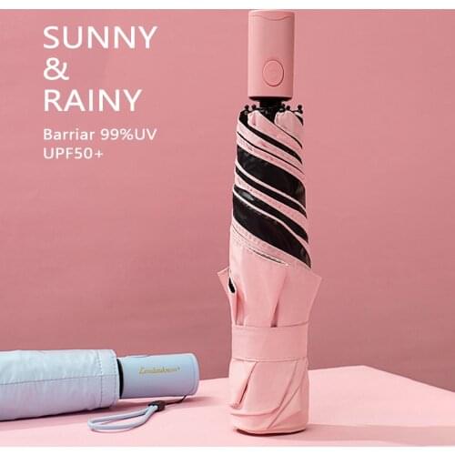 Leodauknow Automatic Umbrella Women Rain Anti UV Folding Umbrellas Sun Ultra-light 234g Travel Golf Umbrella Girls Windproof 6K