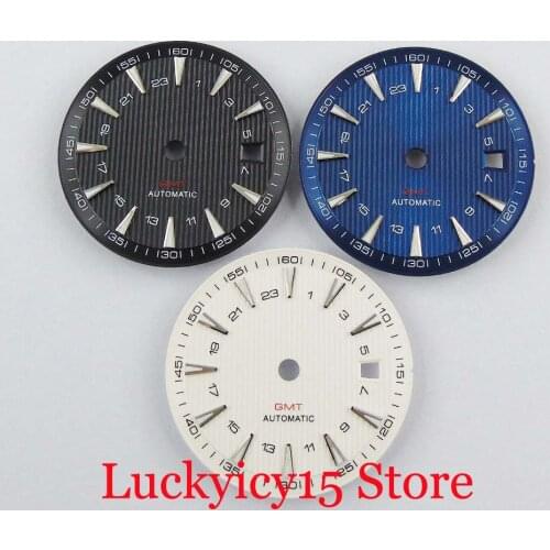 White/Blue/Black 31mm Nologo Watch Dial with Date Window Fit ETA 2824 2836 MIYOTA 8215 Movement