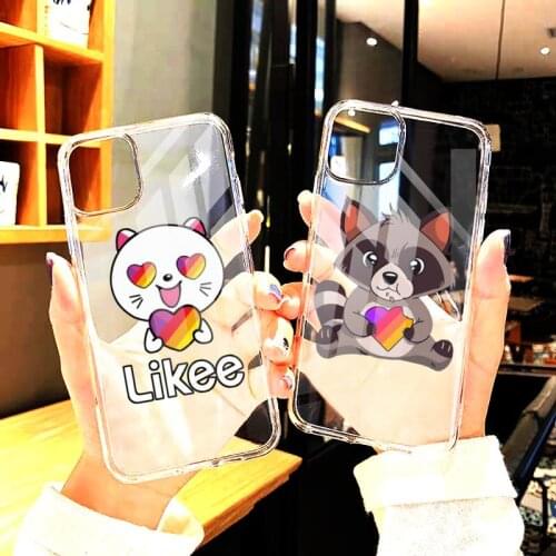 Love heart Likee Funny cat bear Phone Cases Transparent For iphone12 11 Pro Max X XR XS MAX 7 8 plus 6S 2020 SE 12Mini Cover