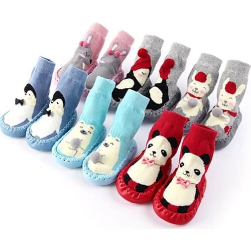 Toddler Indoor Sock Shoes Newborn Baby Socks Terry Cotton Baby Girl Sock with Rubber Soles Infant Animal Funny Sock