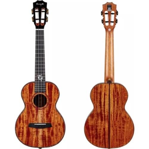 Enya Concert Tenor Ukulele All Solid Acacia Gloss Hawaii Mini Guitar for Professional Player with Pickup, Premium Gig bag, Strap