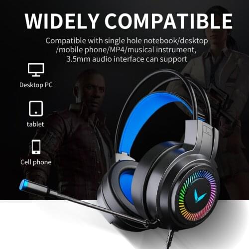 DODOCASE G60 Gaming Headsets Gamer Headphones Surround Sound Stereo Wired Earphones USB Microphone Colourful Light PCLaptop