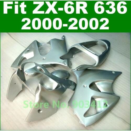 Body kits for Kawasaki ZX 6R fairing 2000 2001 2002 all silver Ninja ZX6R 636 Fairings 00 01 02 ZX636 G8D2