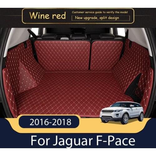 Leather Car Trunk Mat For Jaguar F-Pace 2016-2018 Cargo Liner Accessories Interior Boot