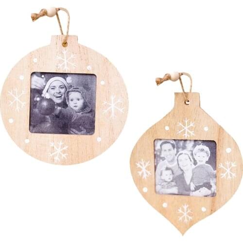 Creative Christmas Decorations DIY Wooden Photo Frame Pendant Christmas Decorations Ornaments Christmas Decorations For Home