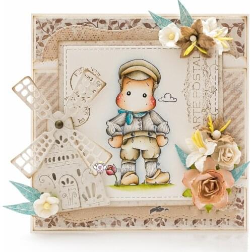 Mmao Crafts Metal Steel Cutting Dies Water windmill house Stencil For DIY Scrapbooking Paper/photo Cards Embossing Dies