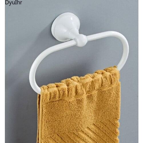 WhiteTowel Holder Brass Black Wall Mounted Ellipse Kithen Lavatory Antique Bath Towel Bracket Ring Hanger Bathroom Rack Copper