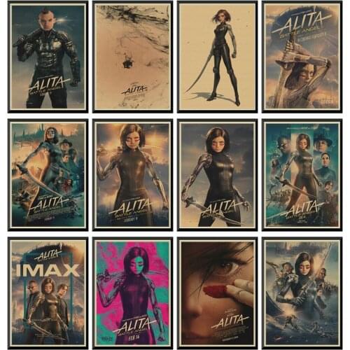 Science Fiction Alita: Battle Angel Wall Stickers Kraft Paper Prints Clear Image Home Decoration Livingroom Bedroom Home 42X30cm