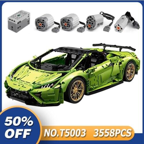 New MOC Car T5003 Lamborghining Huracan Evo Spyder Model Compatible MOC-72491 Building Blocks Bricks Puzzle Toy Christmas Gifts