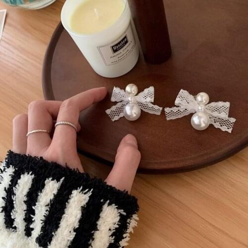 ZDMXJL 2021 New Arrival Fashion Womens Earrings Fine Pearl Bowknot Earrings For Women Girl Party Jewelry Gifts Drop-shipping