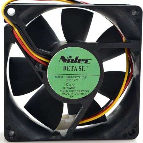 New original D08T-24TG 10B DC 24V 0.09a 8025 8cm 3-wire cooling fan
