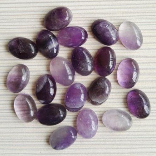 Wholesale 30pcs/lot fashion natural Purple crystal stone beads Oval CAB CABOCHON for Jewelry Accessories 10x14mm free shipping