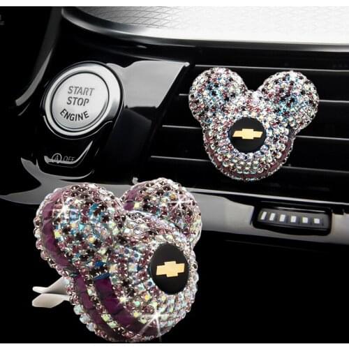 Perfume Mickey Diamond Car Air Conditioner Outlet Car Air Freshener For Chevrolet Captiva Colorado Cruze Spark Malibu Aveo Goods