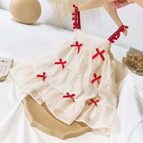 Girls Dresses Girl Clothes 2021 Summer New Bow Strap Dress Baby Girl Dress Party Dresses for Girls Toddler Girl Dresses