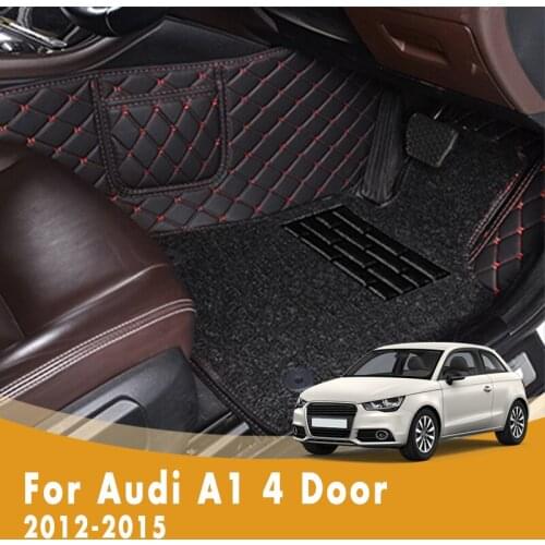 RHD Luxury Double Layer Wire Loop Carpets Car Floor Mats For Audi A1 4 Door 2015 2014 2013 2012 Waterproof Artificial Leather