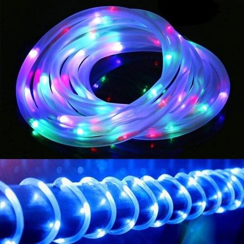 Solar Christmas String Lights Waterproof LED Fairy Lights Outdoor Wedding/Party Garden Decoration Rope Tube 12M LED Garland Lamp