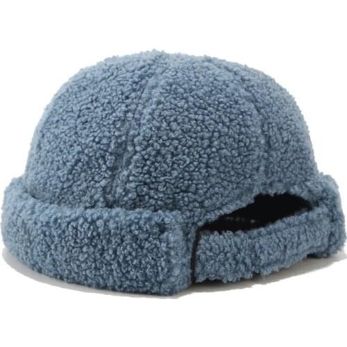 Winter wool Brimless Cap hats for women street hip hop hat retro casual womens beanie hats Pure color warm cashmere hat