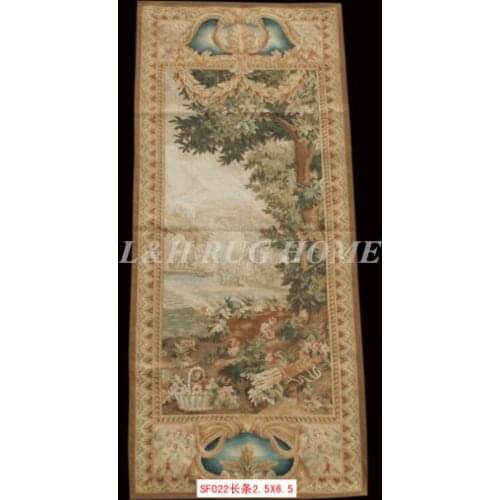 Free Shipping 100% 2.5'X6.5' Handmade wool aubusson tapestry gobelin carpet, wall hanging tapestry wool tapestry paintings