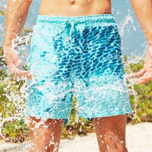 Men Color Changing Shorts Men Swimming Shorts Mens Beach Swim Shorts Male Briefs Bathing Shorts Comfortable Breathble Pants