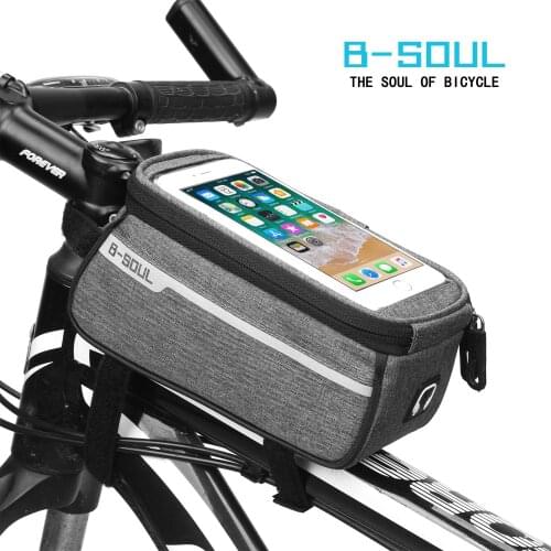 B-SOUL Bicycle Bag Waterproof Bike Frame Front Top Tube Cycling Bag 6.0inch Phone Case Touchscreen MTB Bicycle Pack Accessories