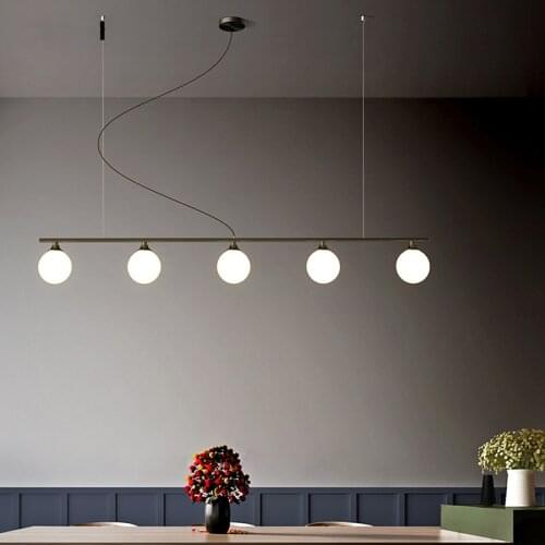 LED ball pendant lamp Vintage Glass Horizontal Type suspension lamp Dining Room Hanging Lights Modern Nordic replica design lamp