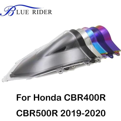 Windshield WindScreen For Honda CBR400R CBR500R 2019-2020 Motorcycle Wind Deflectors Double Bubble Black Silver Front Screen
