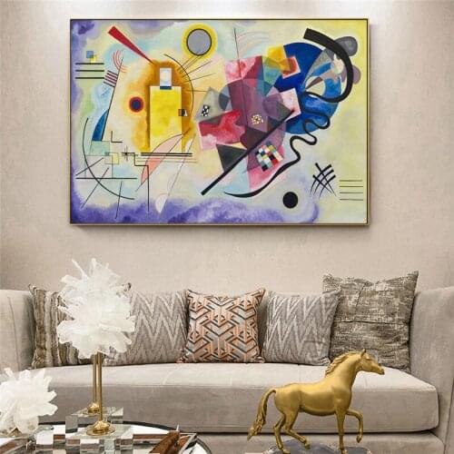 Wassily Kandinsky Yellow Red Blue Wall Paintings For Living Room Wall Art Decor Famous Canvas Art Posters Cuadros Home Decor