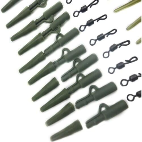 40pcs Carp Fishing Lead Clips Quick Change Snap Clips Tail Rubber Connector for Carp Fishing Rigs Fish Tool Accessoriesve