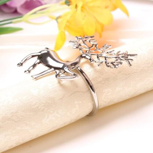 1/6pcs Christmas Deer Napkin Ring Mouth Ring Hotel Sample Room Set Table Christmas Napkin Buckle Kitchen Tools Cocina