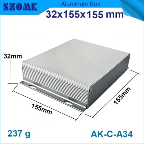 1 pcs/lot 32(H)x155(W)x155(L) mm free shipping electronics aluminium junction box and project enclosure from Shenzhen, China