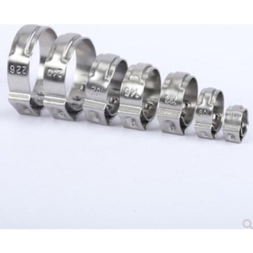 10pcs/lot Pipe Clamp High Quality 10 PCS Stainless Steel 304 Single Ear Hose Clamps Assortment Kit Single