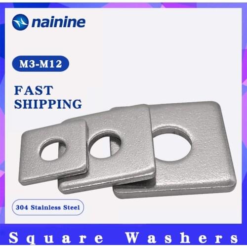 10Pcs M3 M4 M5 M6 M8 304 Stainless Steel Square Washers Flat Gasket Pad