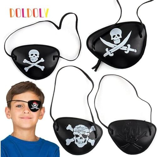 10Pcs Pirate Eye Patches Plastic One Eye Skeleton Captain For Halloween Christmas Pirate Theme Party Kids Masquerade Decorations