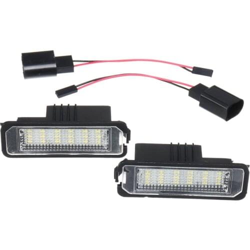2Pcs 12V 5W LED Number License Plate Light Lamps for VW GOLF 4 6 Polo 9N for Passat Car License Plate Lights Exterior Access