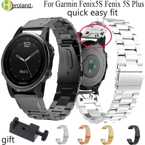 20mm stainless steel Easy Fit watch band strap for Garmin Fenix 5s /5S plus Quick release Metal smart wristband Replacement tool
