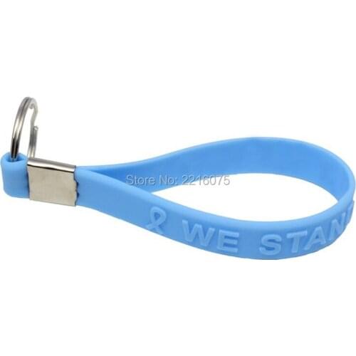 300pcs keyring we stand together keychain silicone wristband rubber bracelets free shipping by DHL express