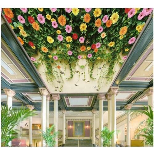 3d photo wallpaper 3d ceiling Flowers flower vine 3d ceiling wallpaper for bathroom ceiling wallpaper roll size
