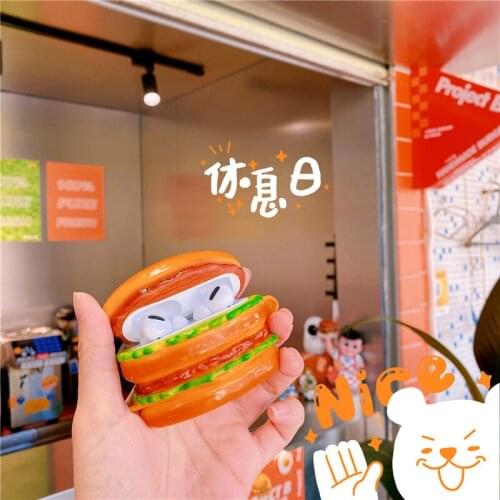 3D Hamburg Silicone Cover for AirPods Pro 3 Wireless Bluetooth Earphone Case for AirPods 1/2 Protect Cover Cute Case