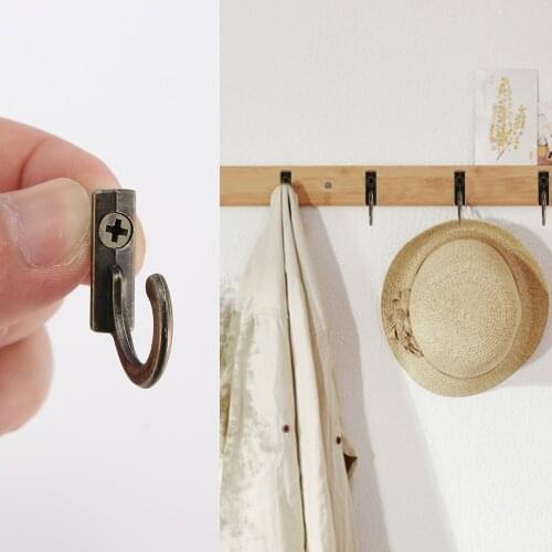 5/10/20PCS Vintage Wall Mounted Single Prong Hook Retro Mini Size Bronze Hangers For Clothes Keys Hat Towel Robe Bathroom Hooks